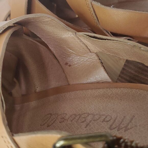 Madewell The Cindy Sandal Woven Leather Slingback Block Heel Sandals Size 7 - Picture 6 of 13